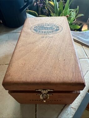 Wooden Keepsake Box with Brass Latch - Natural Brown